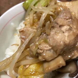 とりもも肉の野菜炒め丼